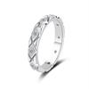 Real Moissanite Diamond Texture Wedding Bands with Certificate Passed Diamond Test Women Ring Jewelry Gift Silver