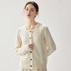 Womens Thick Cable Knit Cashmere Cardigan Round Neck Single Breasted Loose Fashion Sweater Winter