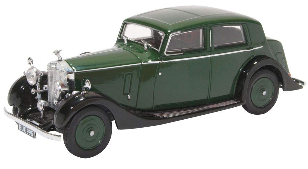 OXFORD Rolls-Royce 25/30 Diecast Car 1/43 ROLLS ROYCE THRUPP & MABERLEY 1937 (Green/Black)