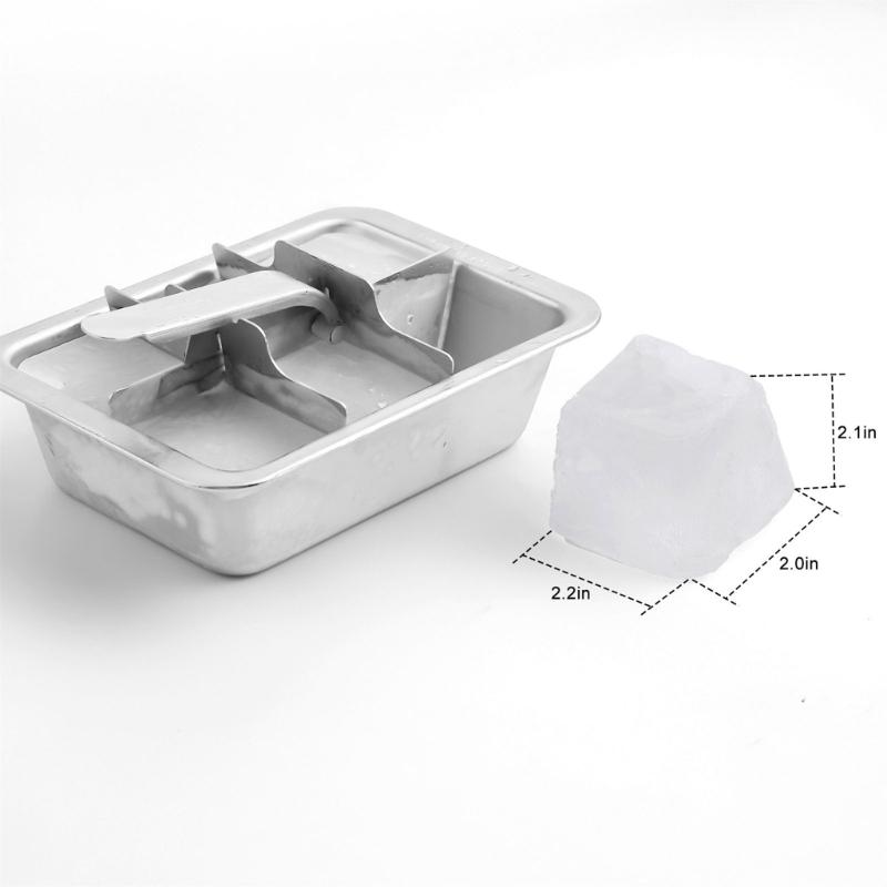 Ice Cubes Mold Stainless Steel Rustproof Easy Cleaning Ice Making Mould with Handle For Cocktails Beverages
