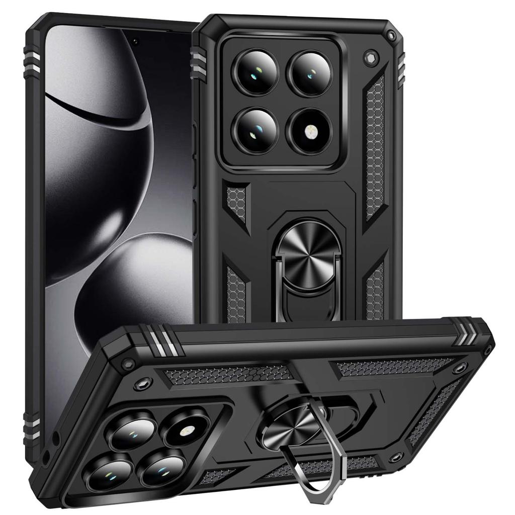For Xiami Mi 14T Pro Shockproof Folding Armor Case For Xiami Mi 14T Stand Holder Ring Cover