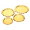 Vintage Round Metal Tray Retro Decorative Display Plate Flat Bottom Serving Platter for Jewelry