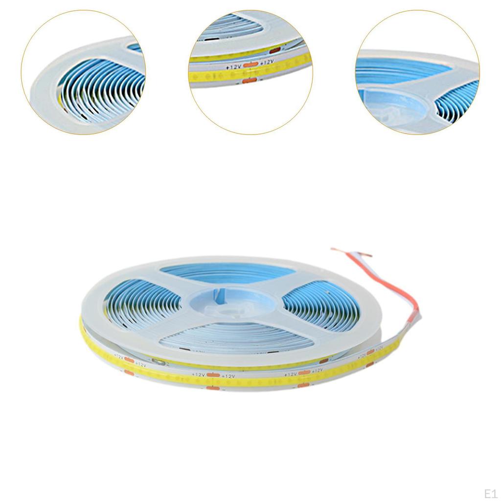 Flexible LED Tape Light, Dimmable Strip, COB Strip for Home Cabinet Office DIY Lighting