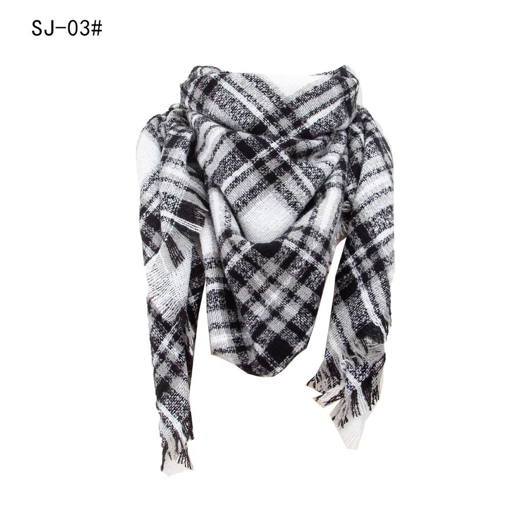 Designe Brand Knitted Spring Winter Women Scarf Plaid Warm Cashmere Scarves Shawls Luxury Neck Bandana Female Pashmina Wrap