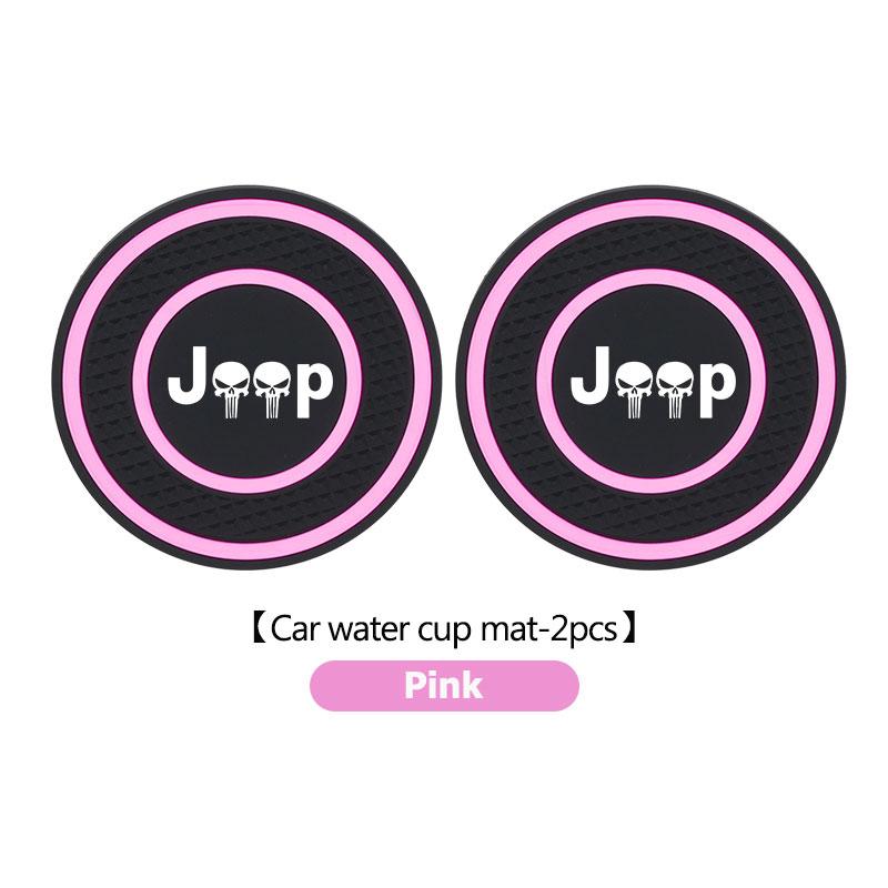 2pcs Silicone Car Cup Holder Coaster Non-Slip Anti Dust Cup Mat For Jeep Grand Cherokee Compass Patriot Renegade Wrangler AJQ1