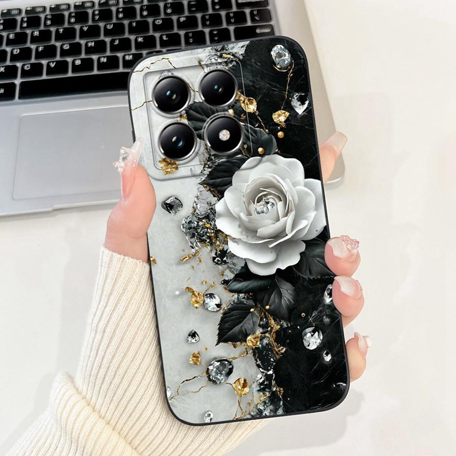 Beautiful Floral Phone Case For Xiaomi 14T Pro Soft Silicone Shockproof Cover For Xiaomi 14T 14 T Pro 5G Cases Bumpers