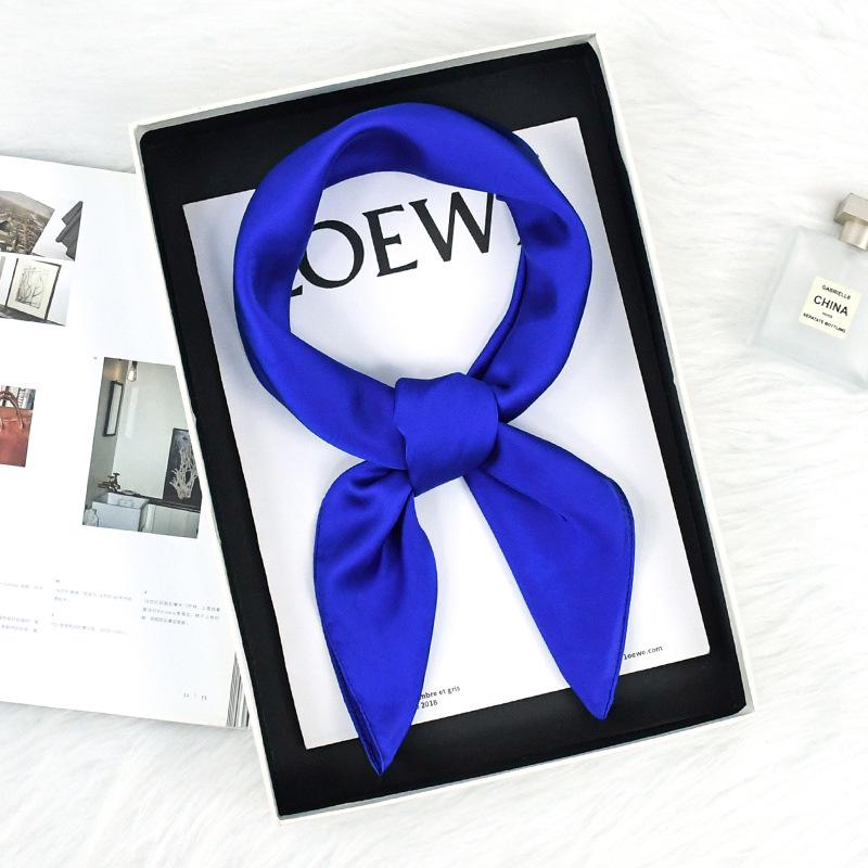 Spring/Autumn Solid Color Silk Scarf: 70cm Stylish & Versatile Women's Neck Accessory