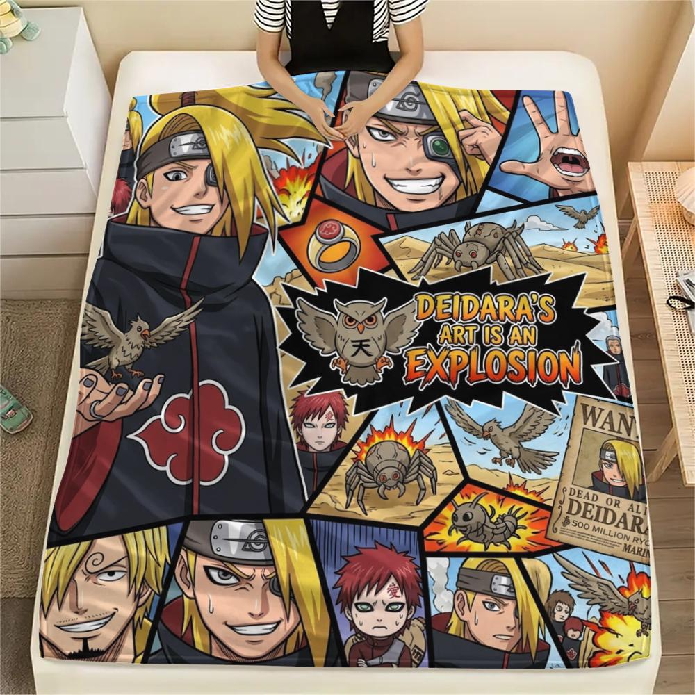 Naruto Flannel Blanket Fashion Print Great For Sofa Bedroom Chair Bed Picnic Travel -HE55
