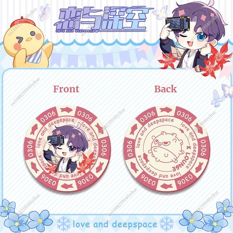 Love and Deepspace Sylus Rafayel Zayne Xavier Anime Cosplay 43MM Acrylic Chip Coin Double-Sided Pattern Collection Toy Fans Gift