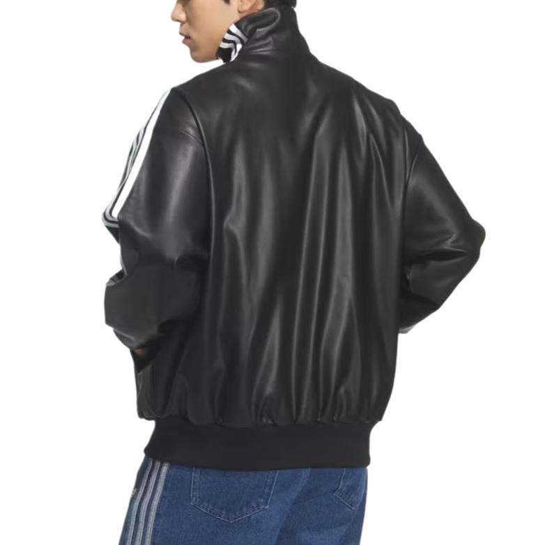 adidas Originals Track Top Pleather 3S Stand Collar Zip Jacket Unisex Jackets KQ5472