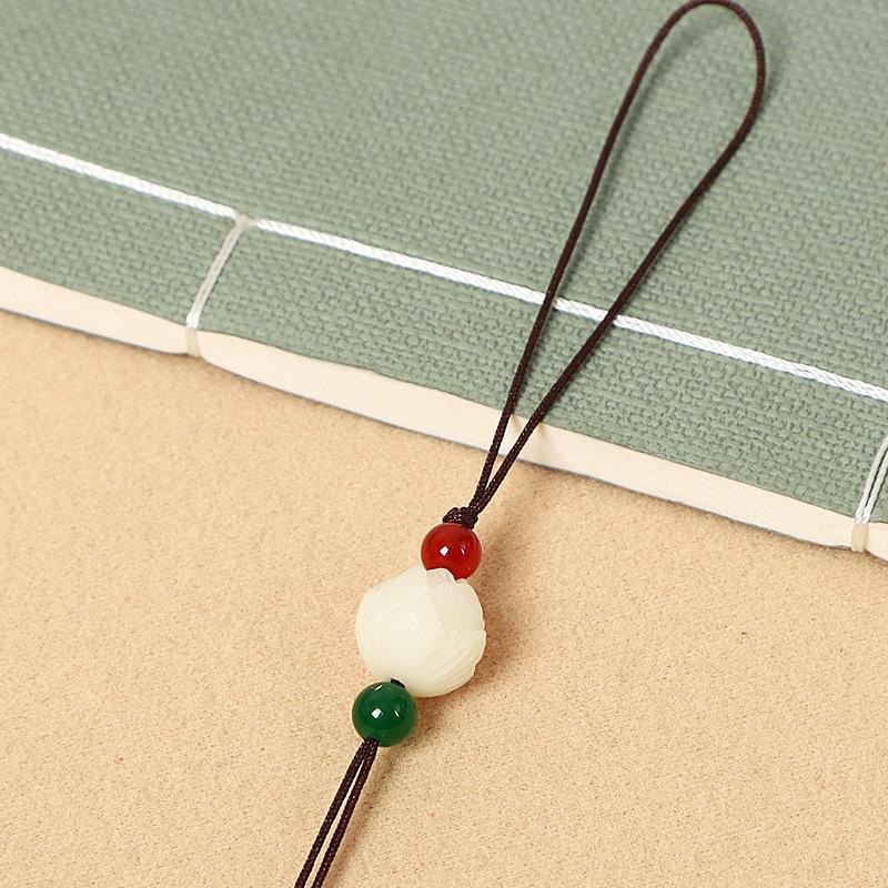 Handcrafted Jade Car Keychain & Phone Lanyard DIY Accessory