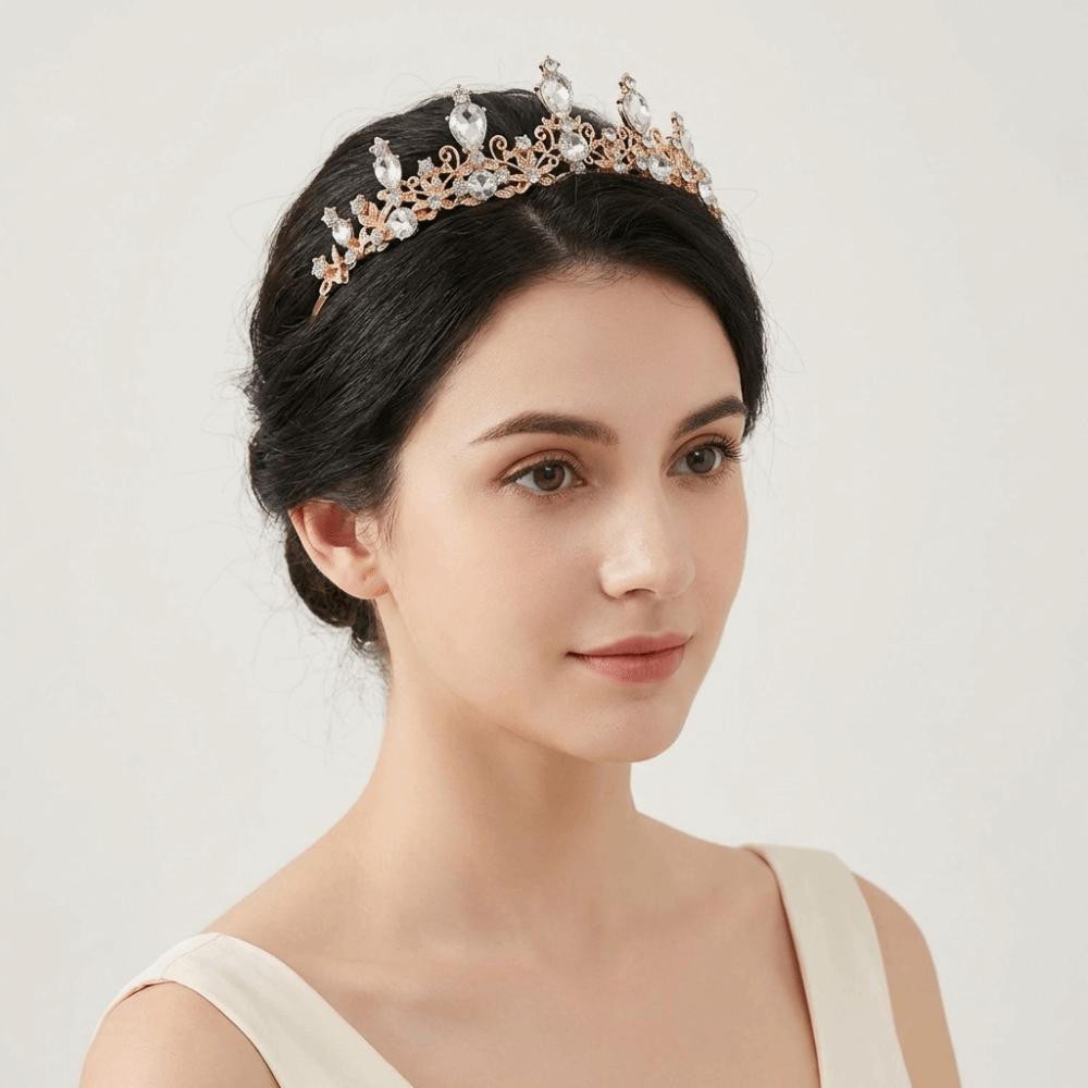 Water Drop Shape Bridal Crown Zinc Zinc Alloy Diadem Headwear Decorations Headband Wedding Tiaras  Birthday