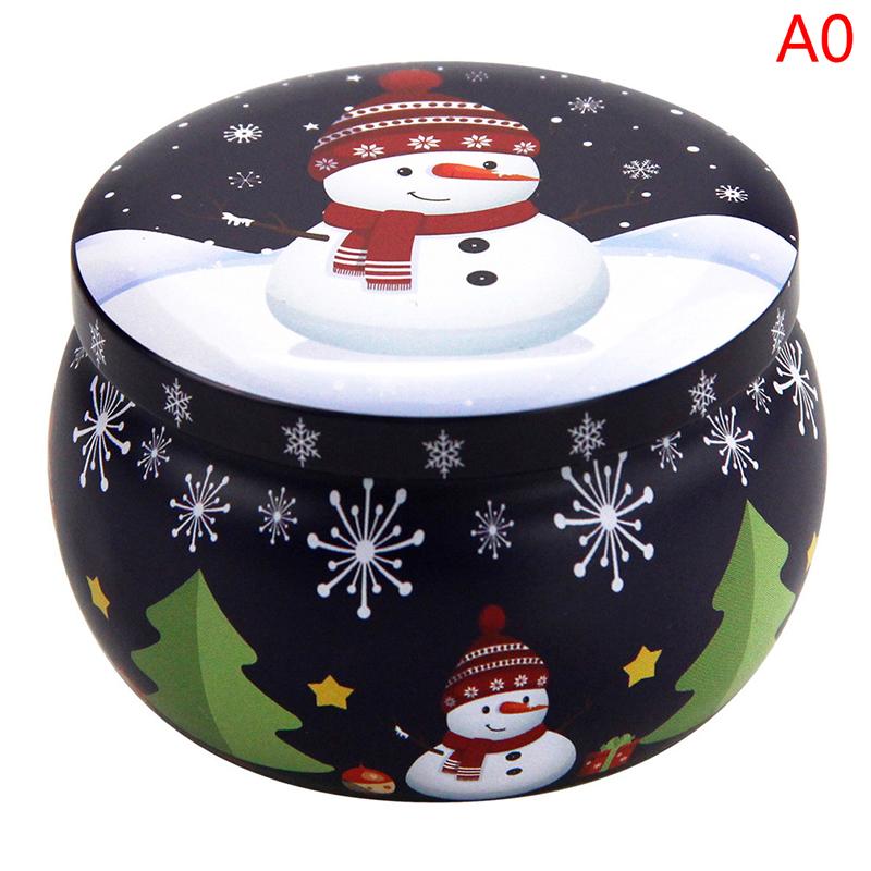 Christmas Candle Jar Christmas Scented Candle Tin Jar Wax Plant Candle Gift Box