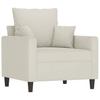 3 Piece Cream Velvet Sofa Set with Cushions