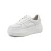 Uncle's Da Vinci Casual Board Shoes for Women's Spring Thick-soled Leather-faced White Shoes, a Piece of Heightening Shoes