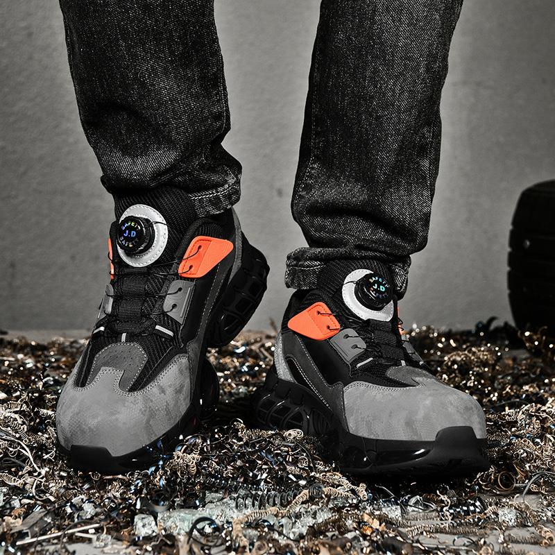 Men's and Women's Anti-shatter and Anti-penetration Safety Shoes, Breathable and Lightweight Steel Toe Safety Work Shoes