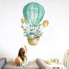 1pc Watercolor Green Rabbit Hot Air Balloon Wall Stickers for Room Bedroom Home Decor Wall Decals