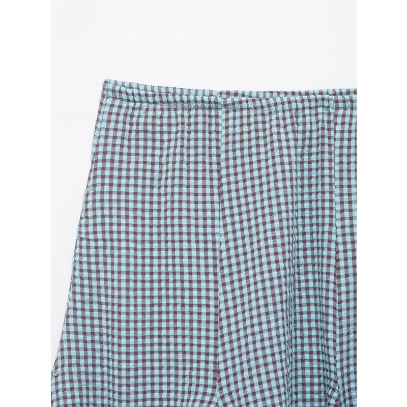 European & American Style Plaid Midi Skirt with Wide Hem - Retro 2026 Collection 4661407