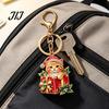Christmas Cat Keychain Gift Box Keychain, Bling Rhinestone Kitten Keyring Portable Backpack Charm Pendant, Handbag Decorative Accessory for
