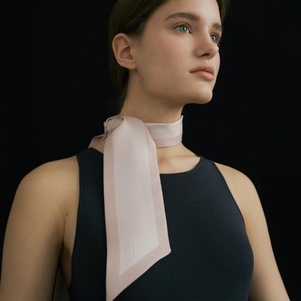 Avvina Pelle Long Twilly Silk Scarf Pale Pink Single option
