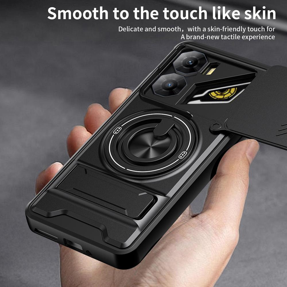 KEYSION Magnetic Phone Case for ZTE Nubia Neo 3 5G Slide Camera Protection Upright Kickstand Shockproof Cover for Nubia Neo 3 5G
