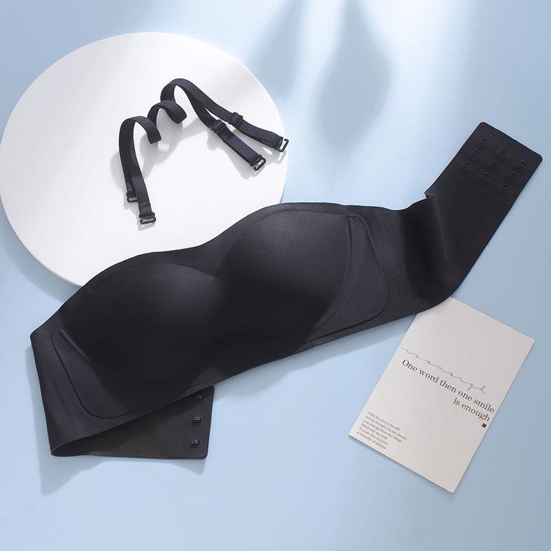 

Бесшовный бюстгальтер без бретелей Lucky Summer для женщин - Нескользящий невидимый стиль бандо из желе L