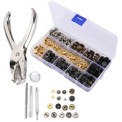 Kit de 120 boutons-pression en cuir, 6 couleurs, boutons-pression en métal, outils d'installation, 633#