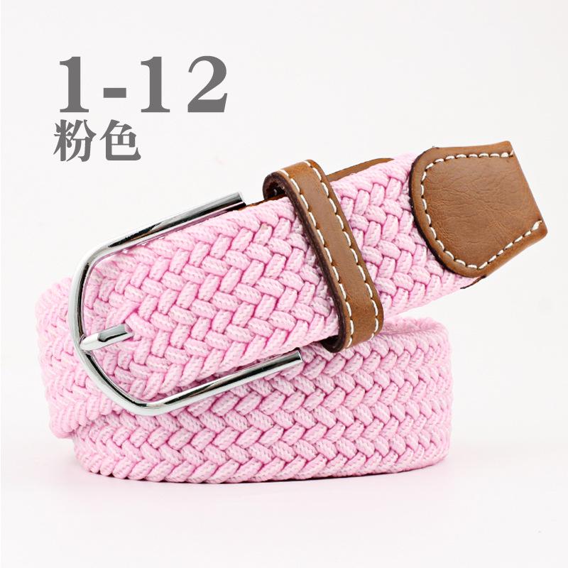 Women Casual Knitted Pin Buckle Without Holes Men Belt Woven Canvas Elastic Expandable Braided Stretch Belts for Female Jeans