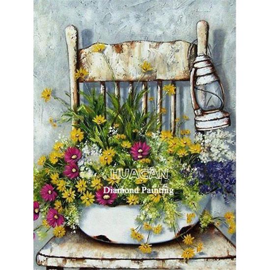 huacan Peinture de diamant carré complet, broderie de fleurs, image en strass, 5D