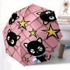 1pc Black Cat Stars Automatic Open/close Umbrella, 8-Rib Sturdy Structure, Portable Travel Umbrella, Parties, Everyday Use, Outdoor Accessor