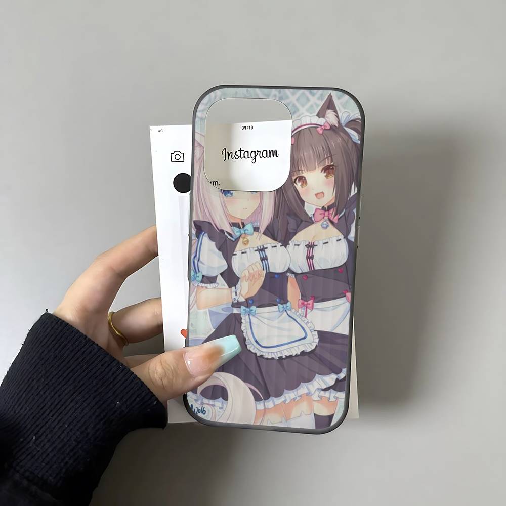 Chocola Nekopara For IPhone 16 15 14 13 12 11 17 Pro Max Plus Wave Corrugated Phone Case Anti Drop Cover