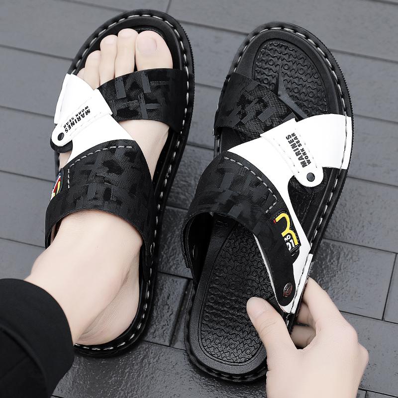 Fashion Mens Slippers Summer Casual Shoes Beach Sandals Outdoor Slides Walking Comfort Leather Luxury Designer Fashion Lightweight