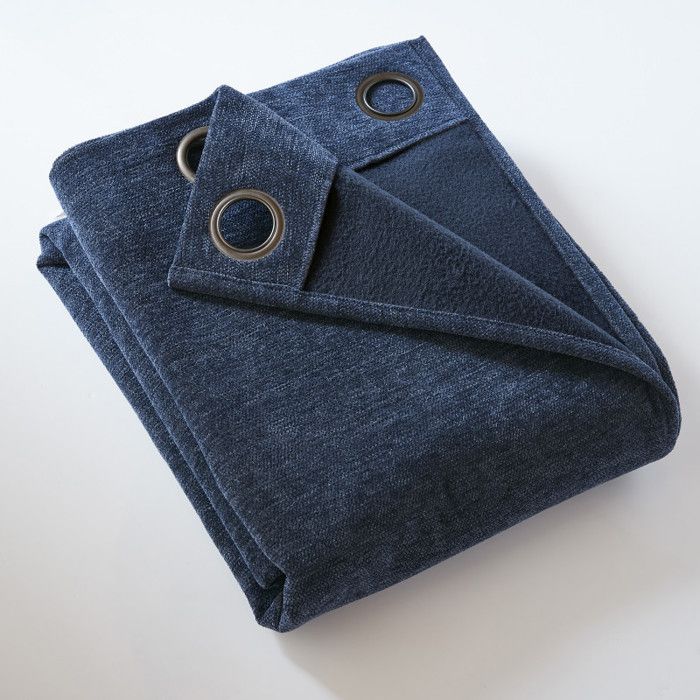 Rideau occultant phonique et thermique doublé polaire "Bjorn" 100% opaque - Bjorn Minuit - 1 Panneau Occultant + Polaire 140 x 240 c