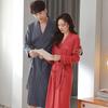 Couple Nightgown Women'S Pajamas Spring And Autumn Cotton Long-Sleeved Bathrobe Long Men'S Cotton Bathrobe Dressing Gown