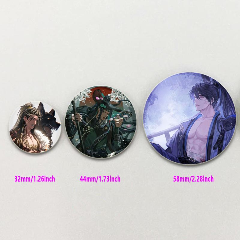 32/44/58mm Handmade Tinplate Plastic Badge Ashes of The Kingdom Brooches for Collar Clothes Backpack Jewelry Fans Gifts Card Games