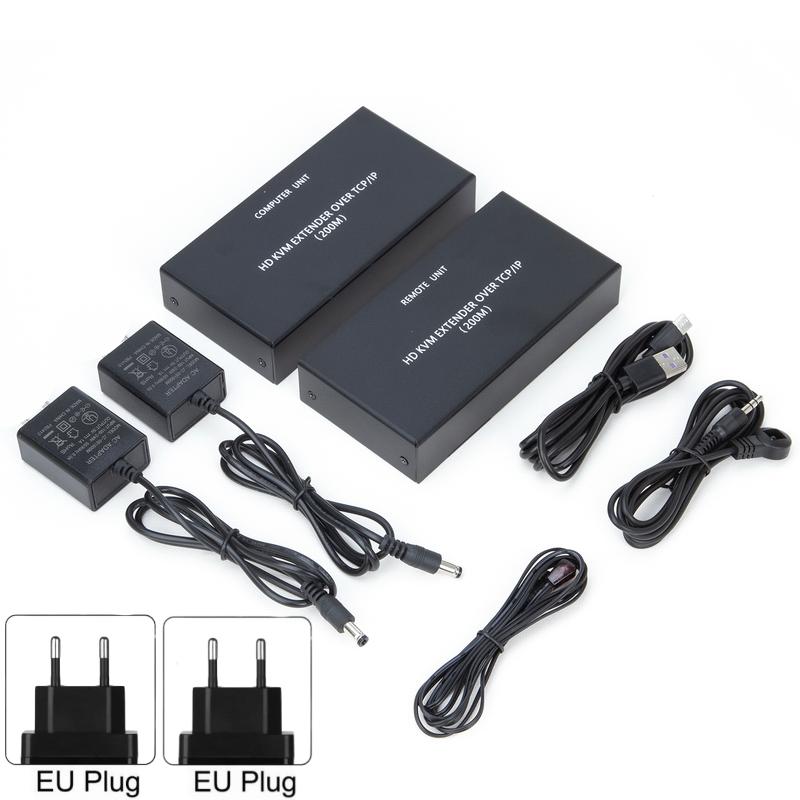 200M HDMI KVM USB Extender Over RJ45 CAT5e CAT6 Ethernet Network Cable TCP/IP HDMI KVM Extender Transmitter Receiver Converter