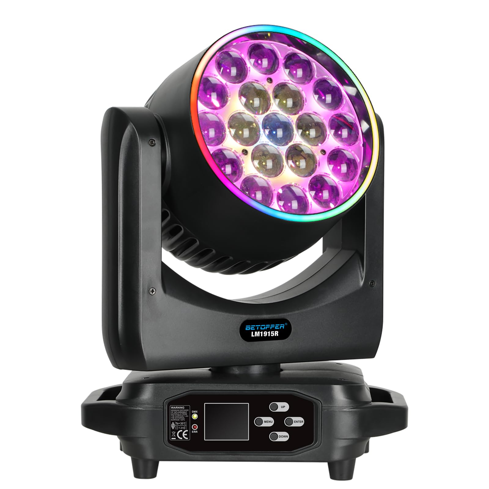 

Betopper 19x15W RGBW світлова стрічка з ефектом руху Bee Eye Світлодіодне освітлення для сцени Прожектор для дискотеки з можливістю затемнення Обертове світло DJ