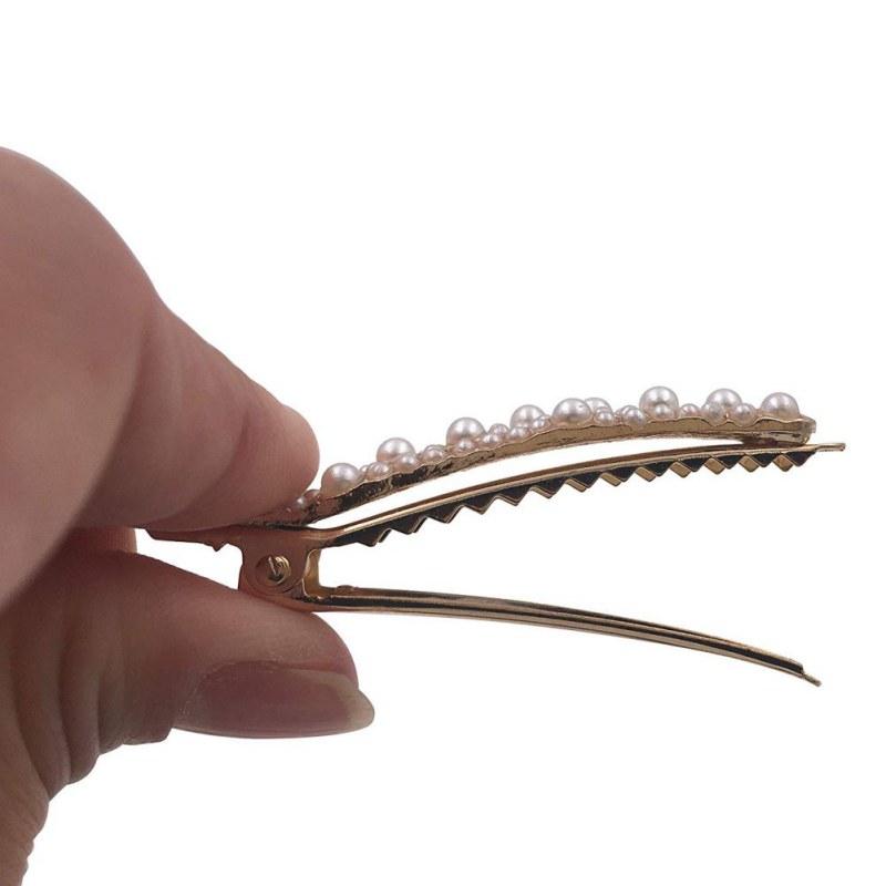 Women's Hairpin Shiny Toothed Alloy Diamond Beads Hairpins Bangs Hair Clip