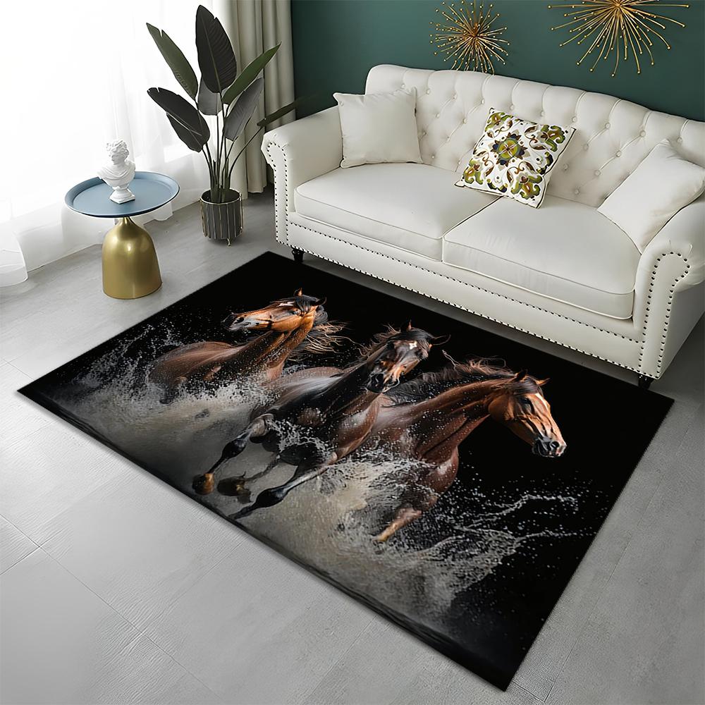

3D Pentium Gallant Horse Steed Animal Carpet Килимок для дому Вітальня Спальня Диван Придверний килимок Декор, дитячий килимок Нековзкий килимок 100x150cm