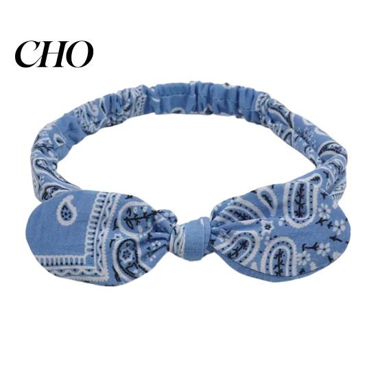 Paisley Pattern Headwrap Elastic Headband Rabbit Ear Knot Design Hair Wrap Comfortable Secure Fit Wave Boosting Compression Band Curl Maintenance