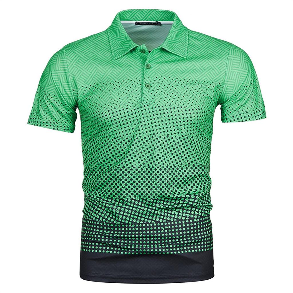 New Men's Summer Fashion Casual 3D Printing Tops Shirt Lapel Casual Short Sleeve Top