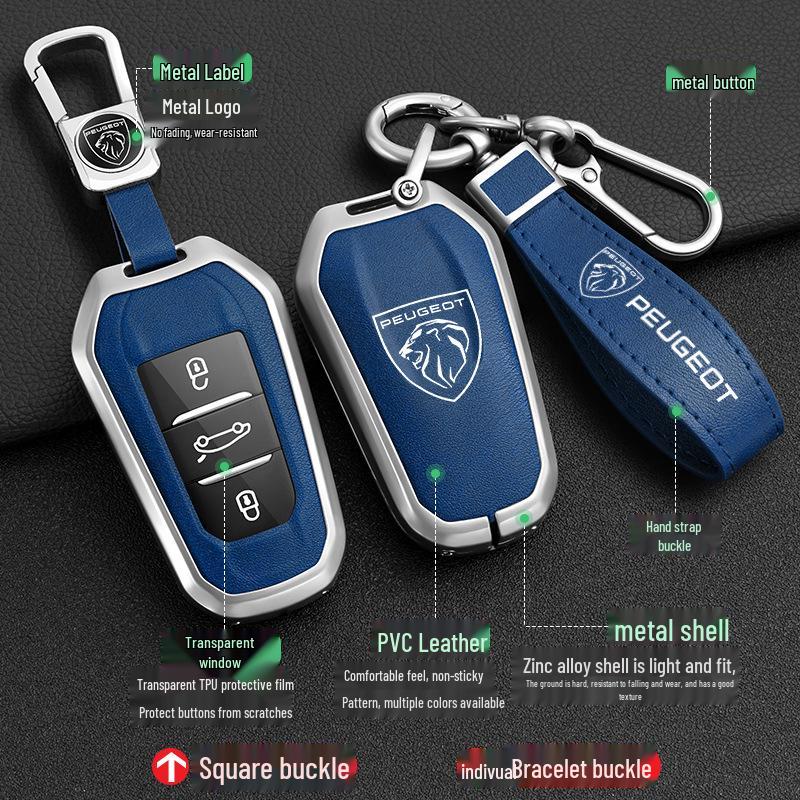 Peugeot 408 Car Key Cover Compatible with 4008, 308, 3008, 508, 5008, 2008 Models - Snap Button Shell