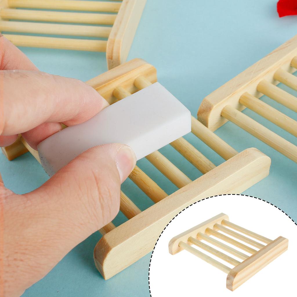 10/20Pcs Wooden Soap Holder for Shower Self Draining Bathroom Soap Tray for Bathroom Kitchen Sink Soap Saver Wooden Soap Dish