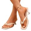 Fashion 2025 New Fashion Mid Heel Flip Flops Women's Beaded Summer Sandals Clip Toe Dress Pumps Comfortable Casual Sandalias De Mujer