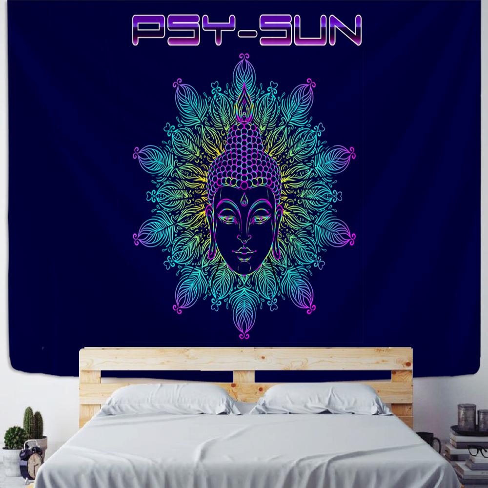 

Гобелен с индийским Буддой для медитации, настенный гобелен, буддийский психоделический колдовство, богемный хиппи, домашний декор для спальни 95x70cm