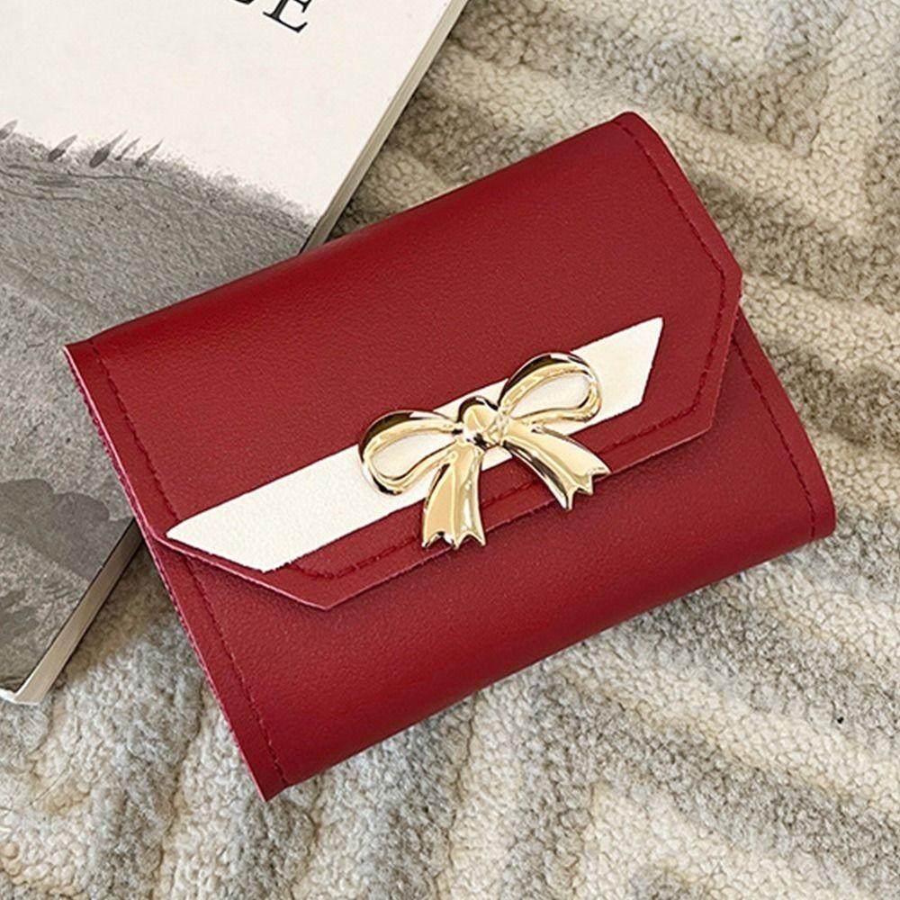 Fashion PU Leather Women Wallet Foldable Small Short Coin Purses Card Holder Ladies
