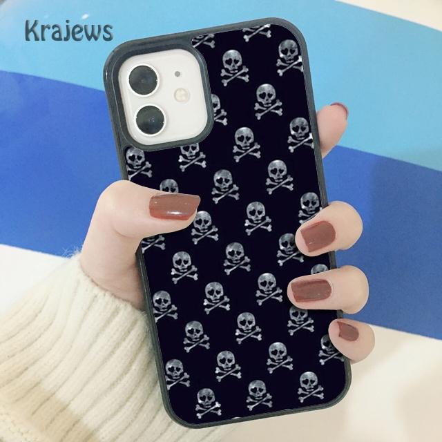Krajews Skulls Bones Skeleton Soft Phone Case Cover For iPhone 17 Air 16 15 14 plus 11 12 13 pro max coque Shell Fundas
