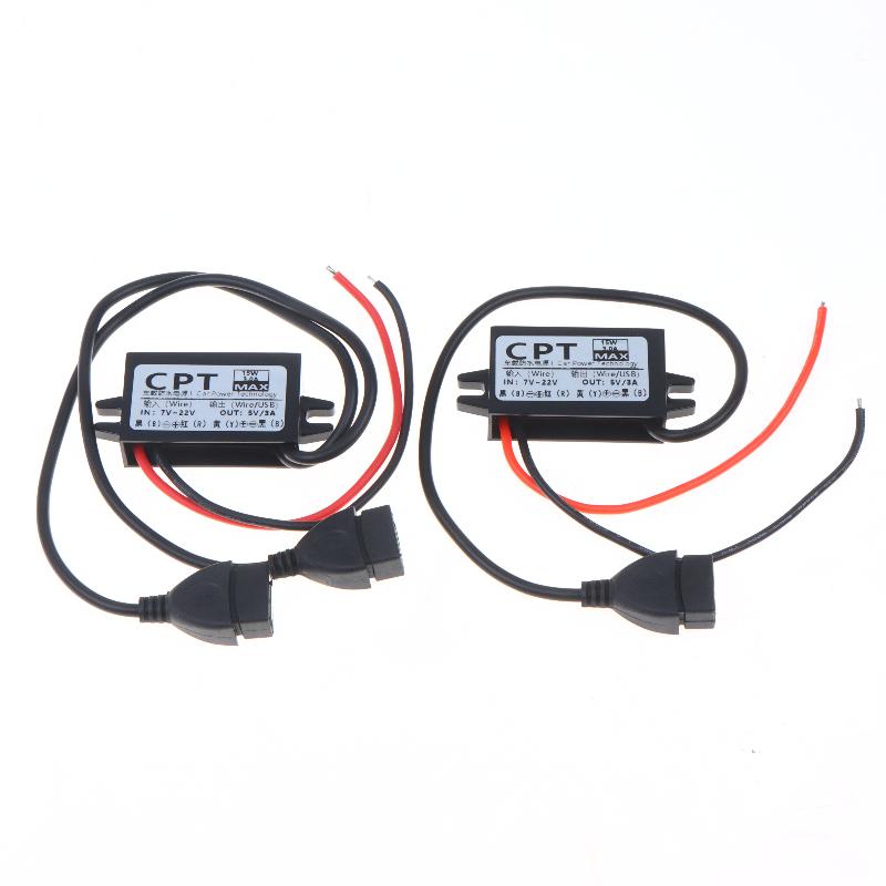 A2Bc 12V To 5V 3A Single/Double Usb Power Supply Adaptor Direct Current Converter Connector For Car Dvr