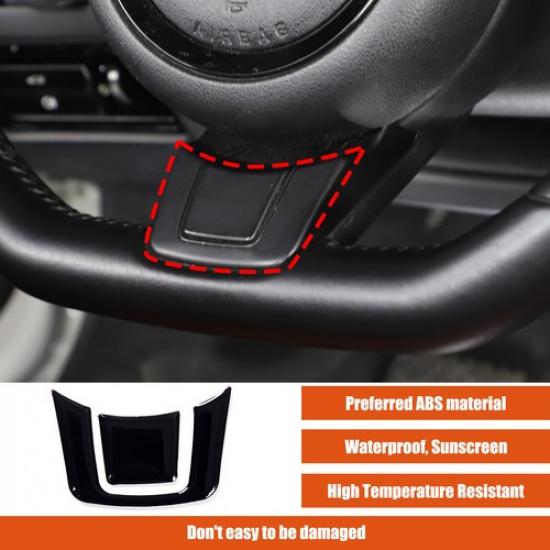 Glossy Piano Black Steering Wheel Center Trim Sticker For Jaguar F-Type X152 13+