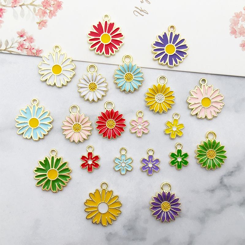 Alloy Flower Petal Jewelry Accessories: DIY Earrings, Phone Chain, Oil Drip Pendant